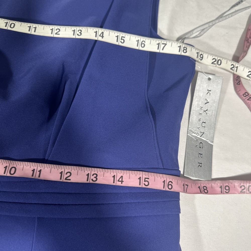 NEW $328 Kay Unger [ 12‎ ] Demi Walk Thru Jumpsuit in Cobalt Blue #J2072 - Picture 5 of 16